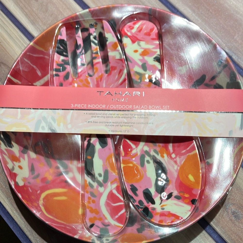 Tahari Home Floral Salad Bowl Set
